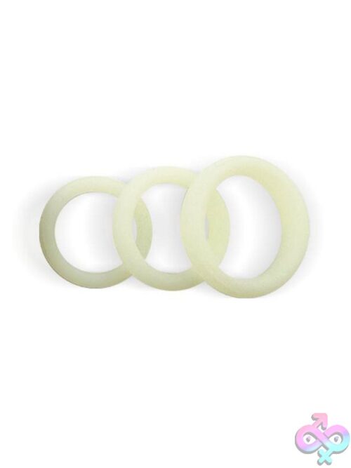 Lit Go Glow Ring 3-Piece Silicone Cock Ring Set – Glow In The Dark - Image 3