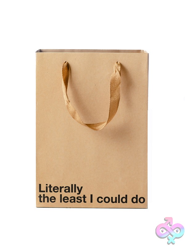Discreet-Toys-Literally-The-Least-I-Could-Do-3-Pack-Bag-Nu-Bag3Pk-014 Literally The Least I Could Do Snarky Beige Kraft Paper Gift Bag 3-Pack By Wood Rocket