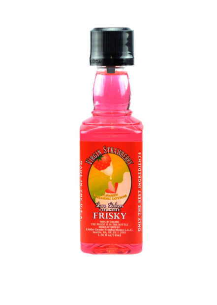 Love Lickers Massage Oil Virgin Strawberry 1.76 fl oz by Little Genie in pink squeeze bottle