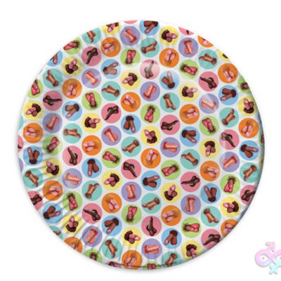 Mini Penis Plates 8 Pack by Little Genie — multicolor bachelorette party novelty set