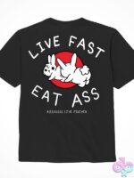 Black cotton graphic slogan tee in small by Assholes Live Forever