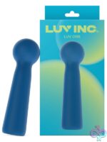 Flexible blue mini wand vibrator with round silicone head by Luv Inc