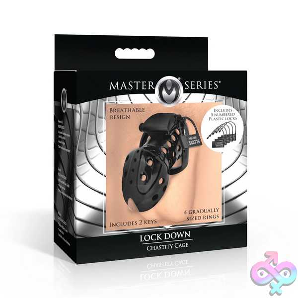 Discreet-Toys-Lock-Down-Chastity-Cage-Black-Ms-Ah599 Lock Down Chastity Cage - Black - Image 1