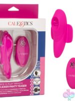 Lock-N-Play Remote Flicker Panty Teaser in pink with mini remote by California Exotic Novelties