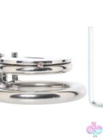 Lockmaster Stainless Steel Flat Inverted Chastity Cage With Cat's Eye - Image 3