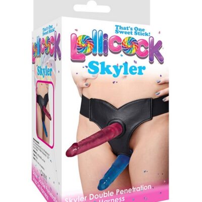 Black pull-on garterbelt double penetration harness with steel O-ring by Curve Novelties