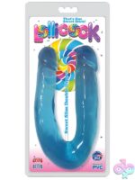 Slim tapered U-shape double dipper toy in blue by Curve Novelties