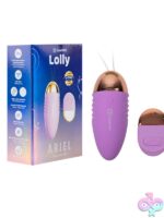 Compact purple silicone vibrating bullet Lolly Ariel by Camtoyz shown on neutral background