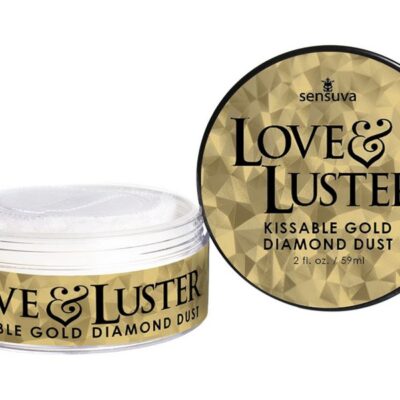 edible body shimmer Love & Luster Kissable by Sensuva in gold and purple