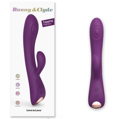 Purple Rain dual-motor tapping rabbit vibrator in body-safe silicone by Love To Love