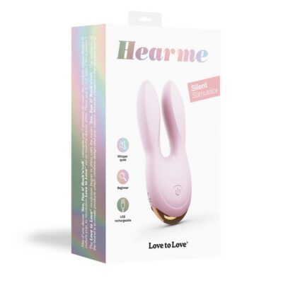Flexible bunny ear clitoral vibrator in baby pink phthalate-free silicone by Love To Love