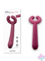 Textured purple silicone multi-function vibrator and ring stimulator by Love To Love