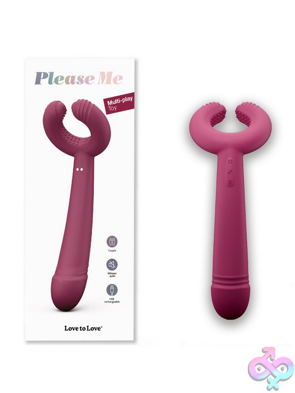 Discreet-Toys-Love-To-Love-Please-Me-Plum-Star-Nu-Lp-6032183 Textured Purple Silicone Multi-Function Vibrator And Ring Stimulator By Love To Love