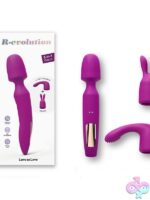R-evolution mini wand vibrator in Sweet Orchid purple with dual silicone heads by Love To Love