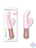 Sassy Bunny dual-motor thrusting rabbit vibrator in baby pink silicone and ABS by Love To Love