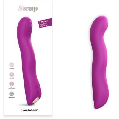 Curved purple triple motor G-spot stimulator in silicone and ABS by Love To Love