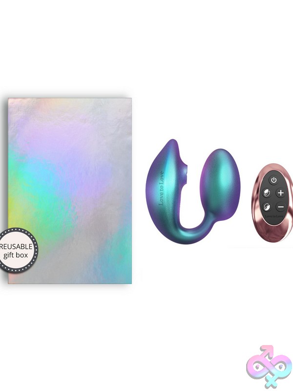 Discreet-Toys-Love-To-Love-Wonderlover-Iridescent-Turquoise-Nu-Lp-6033166 Iridescent Turquoise Dual-Stimulation Flapping Clitoral And G-Spot Vibrator With Remote By Love To Love