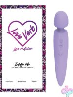 Love Verb Indulge Me Massage Wand in purple, medium-size rechargeable wand vibrator with multi-function patterns
