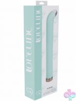 Loveline Aurora curved glass G-spot vibrator shown in three colors — blue, pink, and yellow