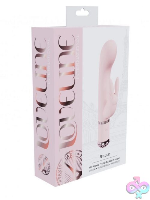 Loveline Belle Rabbit Vibe In Pink And Blue Showing Light-Up Base And Silicone Design