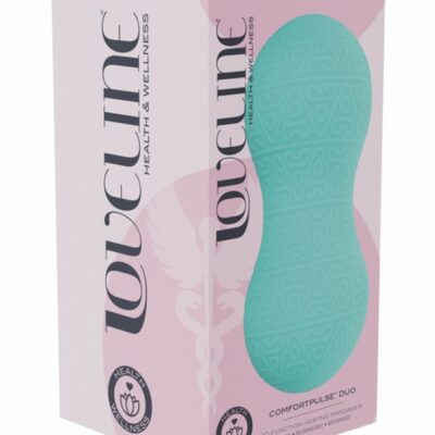 Loveline ComfortPulse Duo dual-orb handheld massager in sage green by Shots Toys