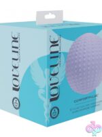 Orb-shaped lavender palm massager with pulsating and vibrating motor by Shots Toys