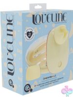 Loveline Dreamsicle 2-in-1 AirTap clitoral vibrator with interchangeable heads and charging case in three color options