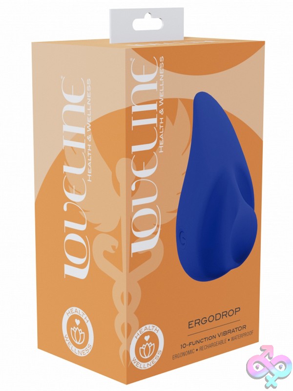 Discreet-Toys-Loveline-Ergodrop-Vibe-Blue-Nu-St-Lovu077Blu Loveline Ergodrop Flat Vibrator In Three Colors — Blue, Green, And Orange — Shown From Above On A Soft Neutral Background