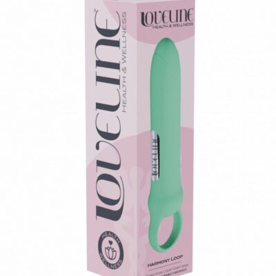 Loveline Harmony Loop Grip Vibe silicone bullet vibrator in pink with ergonomic loop handle