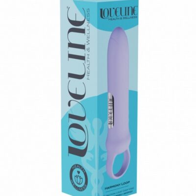 Loveline Harmony Loop Grip Vibe silicone bullet vibrator in pink with ergonomic loop handle