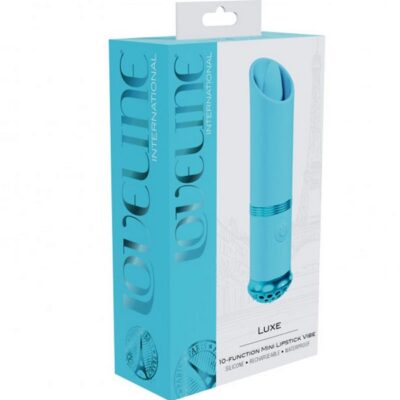 Loveline Luxe mini lipstick vibe in pink and blue with color-changing light-up base