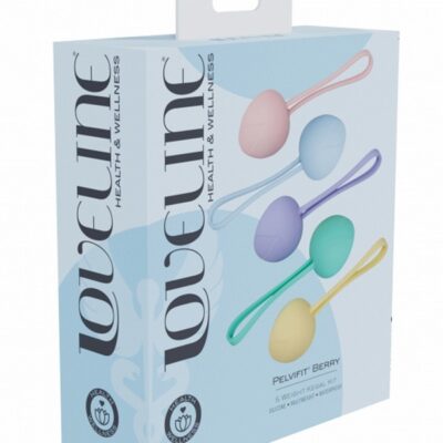 Five progressive berry-shaped silicone kegel weights in multiple colors by Shots Toys