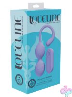 Loveline Pelvifit dual kegel beads vibrator with wireless remote in purple and green silicone