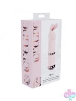 Loveline Reve Mini Rabbit vibrator in silicone with color-changing light, shown in blue and pink