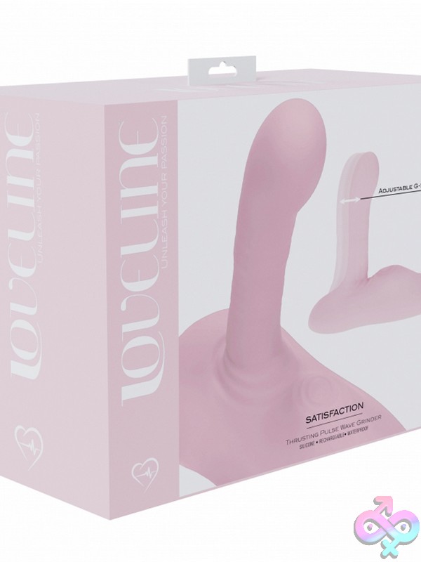Discreet-Toys-Loveline-Satisfaction-Grinder-Pink-Nu-St-Lovu091Pnk Loveline Satisfaction Grinder With Suction-Cup Base In Pink And Purple On A Neutral Background