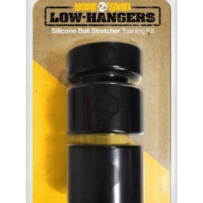 Low Hangers graduated silicone ball stretcher 3-ring set in black by Boneyard Toys