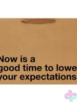 Lower Your Expectations large orange gift bag by Wood Rocket