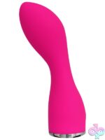 Luma G-spot vibrating wand in pink and purple on a soft neutral background