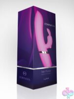 Luna rabbit vibrator in pink silicone by Edonista, shown upright against a neutral background