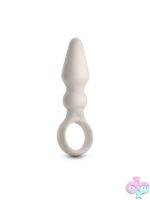 Bossa Vibrating Anal Plug with Finger Ring – White - Image 2