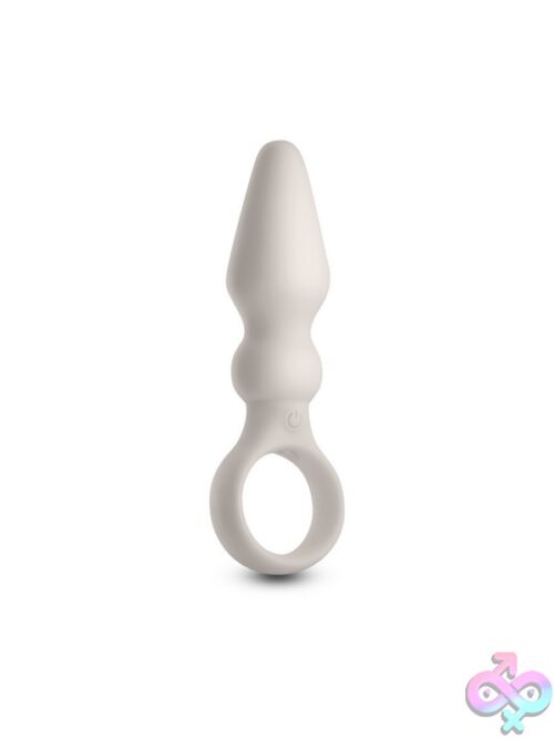 Bossa Vibrating Anal Plug With Finger Ring – White - Image 2