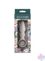 Flexible white vibrating anal plug with finger ring in body-safe silicone by Ns Novelties