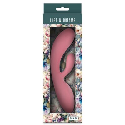 Samba dual-motor vibrating rabbit in coral flexible silicone by Ns Novelties