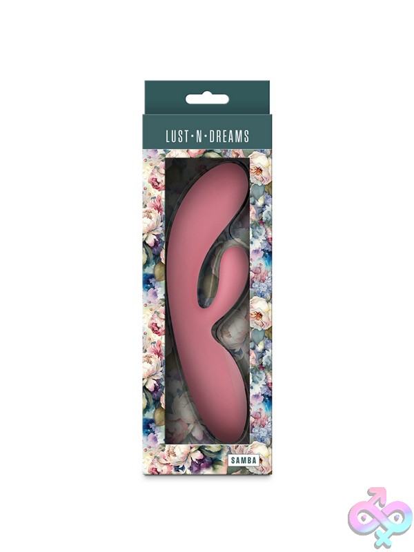 Discreet-Toys-Lust-N-Dreams-Samba-Coral-Nu-Nsn-0245-34 Samba Dual-Motor Vibrating Rabbit In Coral Flexible Silicone By Ns Novelties