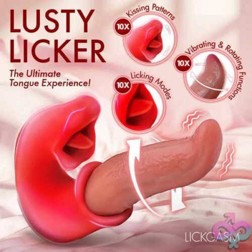 Lusty Licker Kissing And Licking Tongue Vibrator - Red - Image 4