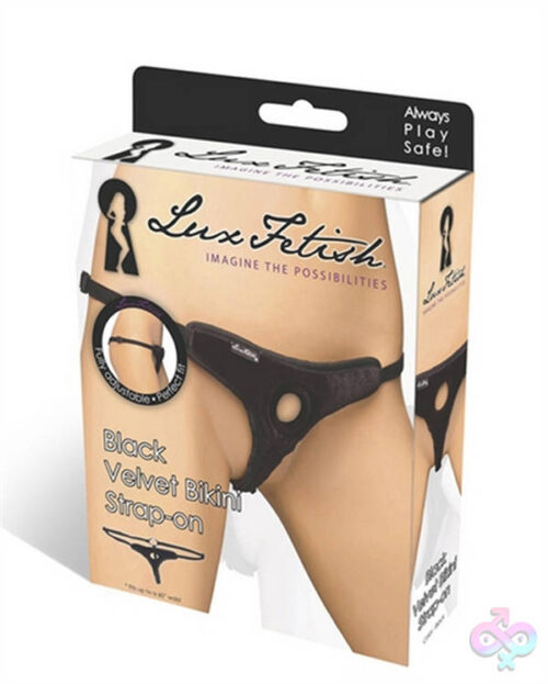 Lux Fetish Sex Toys - Black Velvet Bikini Strap-On