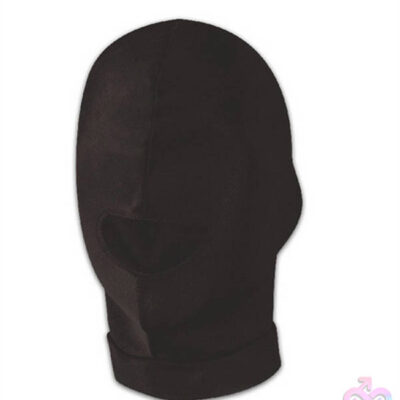 Open Mouth Stretch Hood black bondage hood by Lux Fetish
