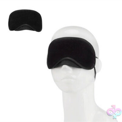 peek a boo love mask black velvet blindfold by Lux Fetish