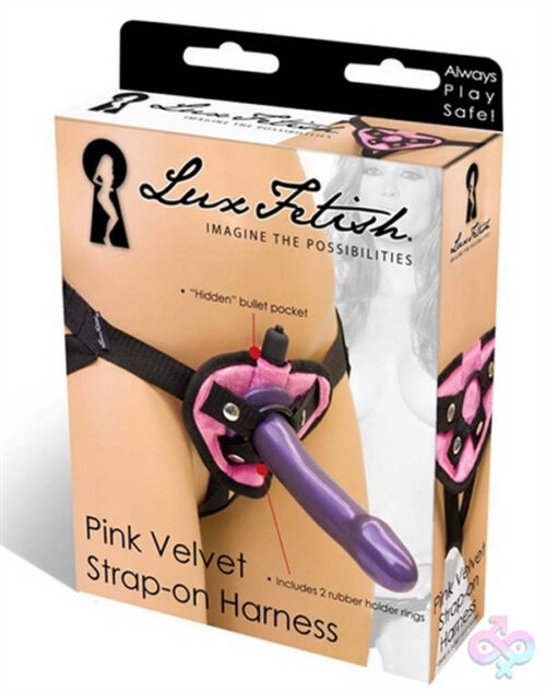 Lux Fetish Sex Toys - Pink Velvet Strap-on Harness