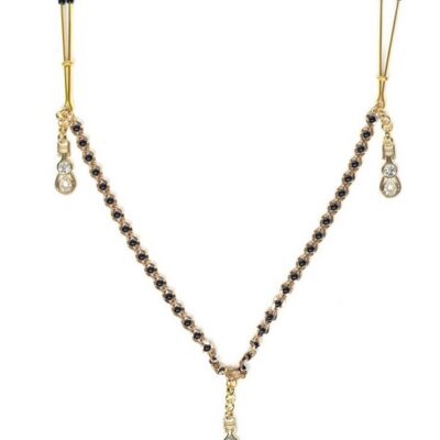 Gold tweezer nipple clamps with beaded chain and teardrop pendants by Spartacus